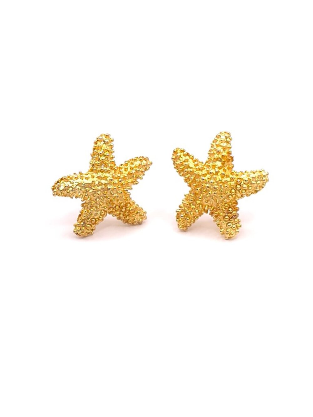 Spiky Little Starfish Studs - Gold Finish